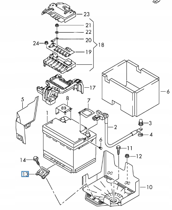 MOCOWANIE AKUMULATORA VW AUDI SKODA SEAT UCHWYT - obrazek 2