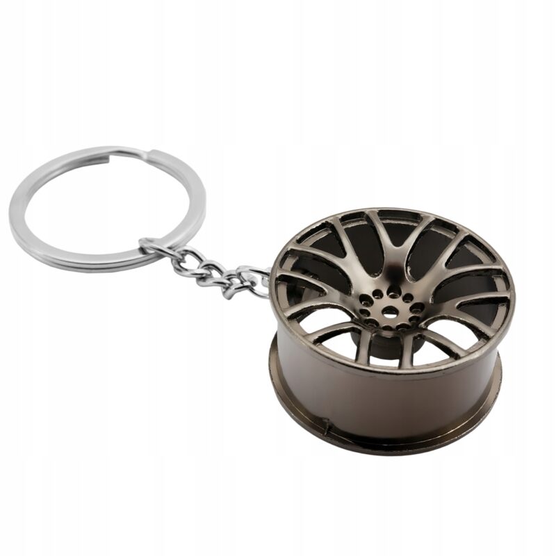 BRELOK BRELOCZEK DO KLUCZY FELGA JDM CZARNY CHROM