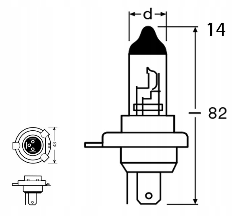 ŻARÓWKA Clear H4 12V 60/55W E4 ZWYKŁA 1 SZT - obrazek 2