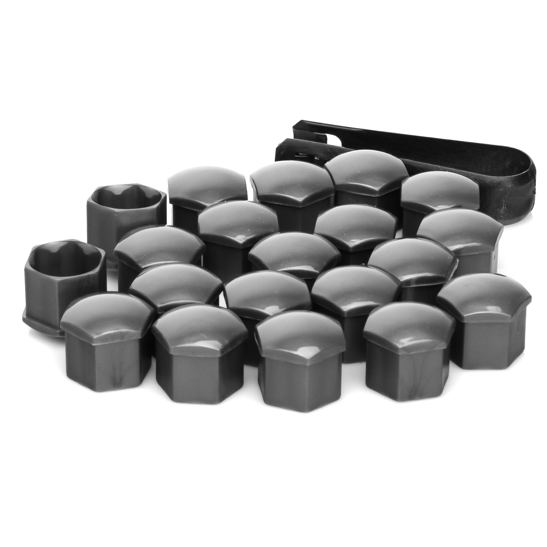 NASADKI NAKŁADKI NA ŚRUBY FELG SZARE 17 mm 21 szt - obrazek 2