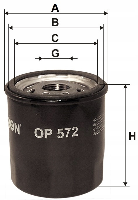 FILTRON OP 572 FILTR OLEJU TOYOTA CITROEN PEUGEOT - obrazek 3