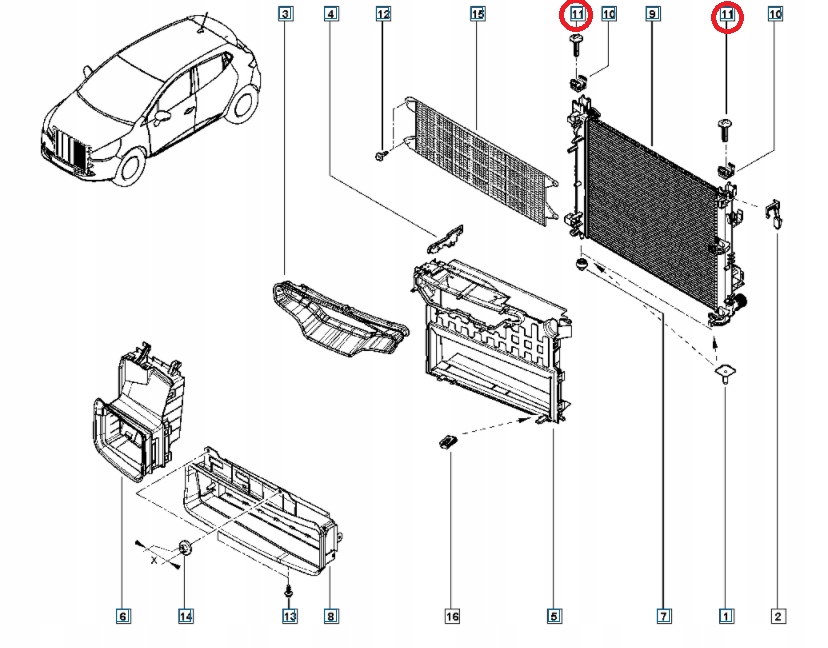 TRZPIEŃ MOCOWANIE CHŁODNICY FIAT OPEL RENAULT - obrazek 3