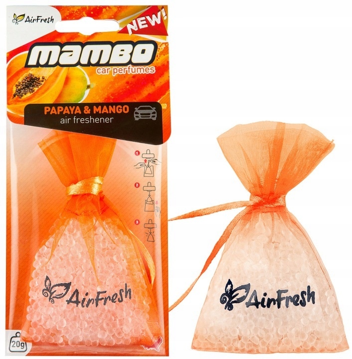 ZAPACH SAMOCHODOWY AIRFRESH MAMBO PAPAYA MANGO