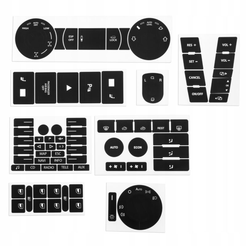 NAKLEJKI NAPRAWCZE PRZYCISKÓW VOLKSWAGEN TOUAREG