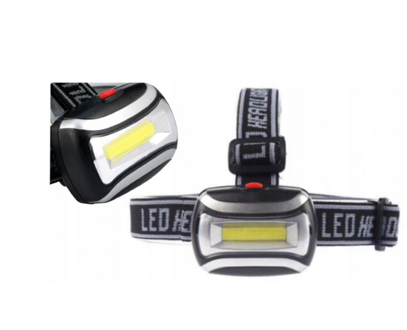 LATARKA CZOŁOWA CZOŁÓWKA NA GŁOWĘ LED COB PASEK LAMPKA LEDOWA MOCNA