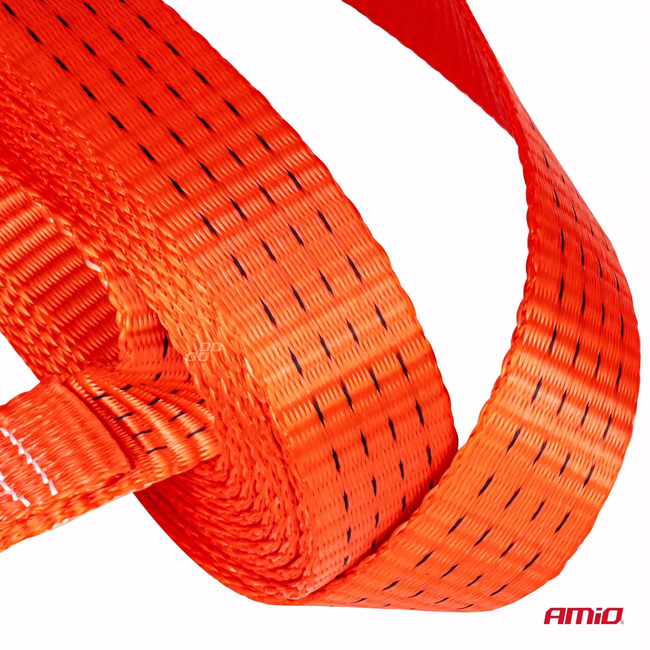 Lina Linka Holownicza Z Hakami Amio 5m 4,5T Czerwona Pas Holowniczy - obrazek 3