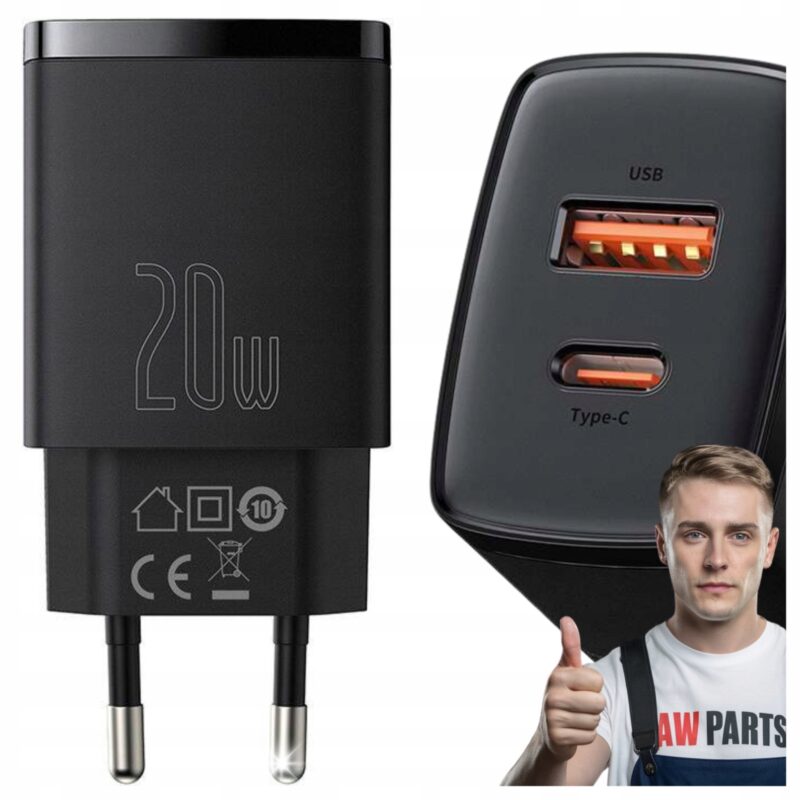 Ładowarka Baseus Sieciowa USB / USB Typ C 20W 3A Quick Charge CCX Szybka
