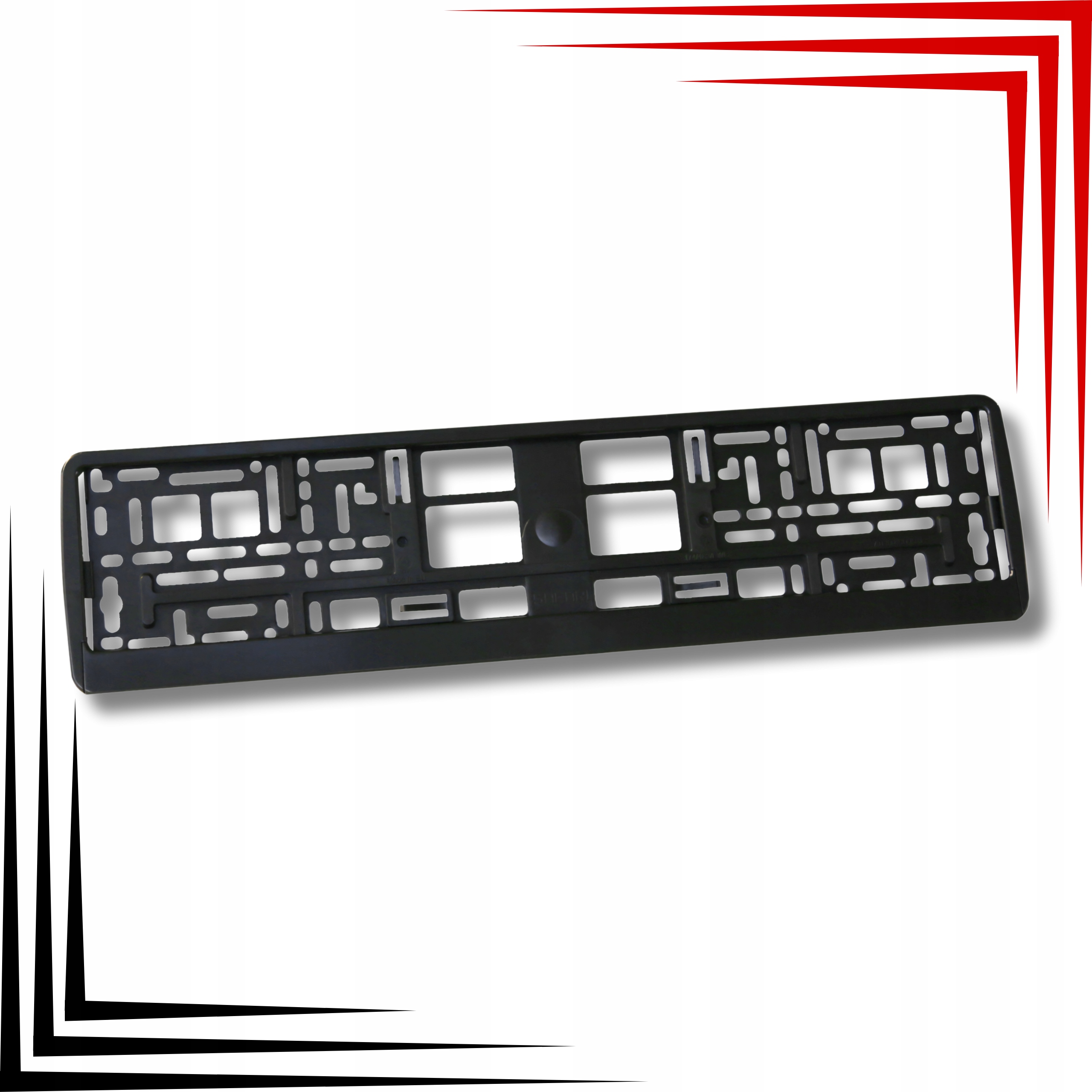 Ramka Tablicy Rejestracyjnej Uniwersalna Czarna Pp/Ps Z Listwą 20 mm - obrazek 4