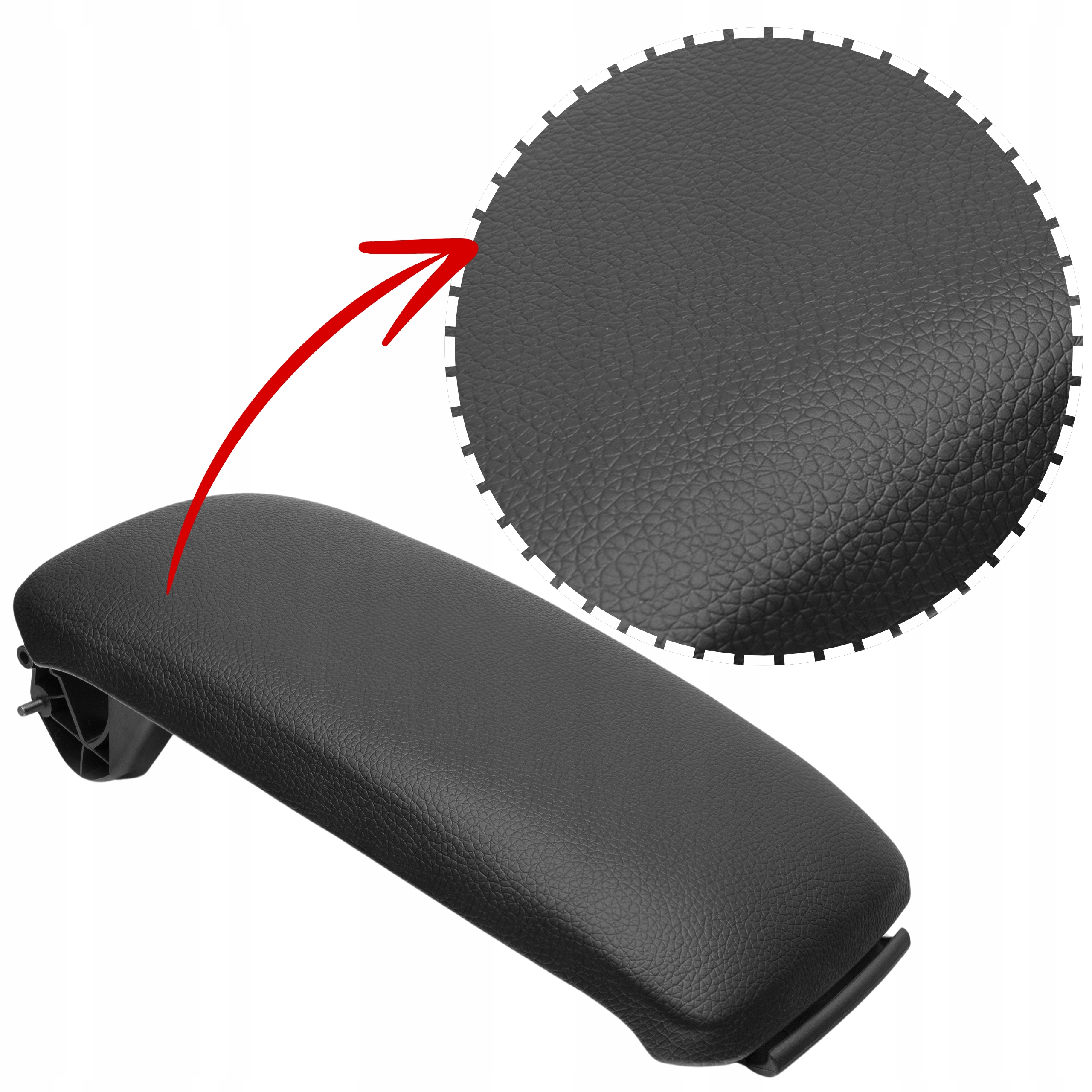 KLAPKA DEKIELEK PODŁOKIETNIK DO Audi A3 8P 2003-2012 CZARNY CZARNA SKÓRA - obrazek 3