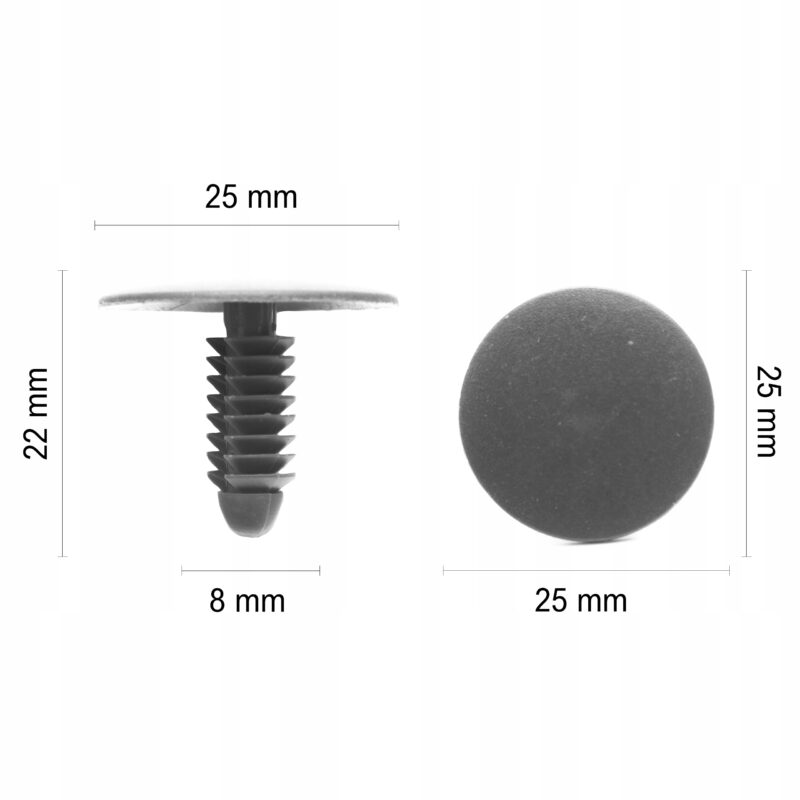 1x SPINKA KOŁEK TAPICERKI PODSUFITKI OSŁONY 8mm