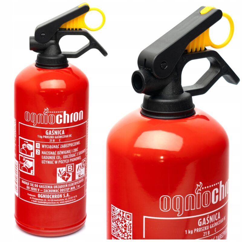 GAŚNICA SAMOCHODOWA PROSZKOWA OGNIOCHRON BC 1kg DO SAMOCHODU 2024 5 LAT