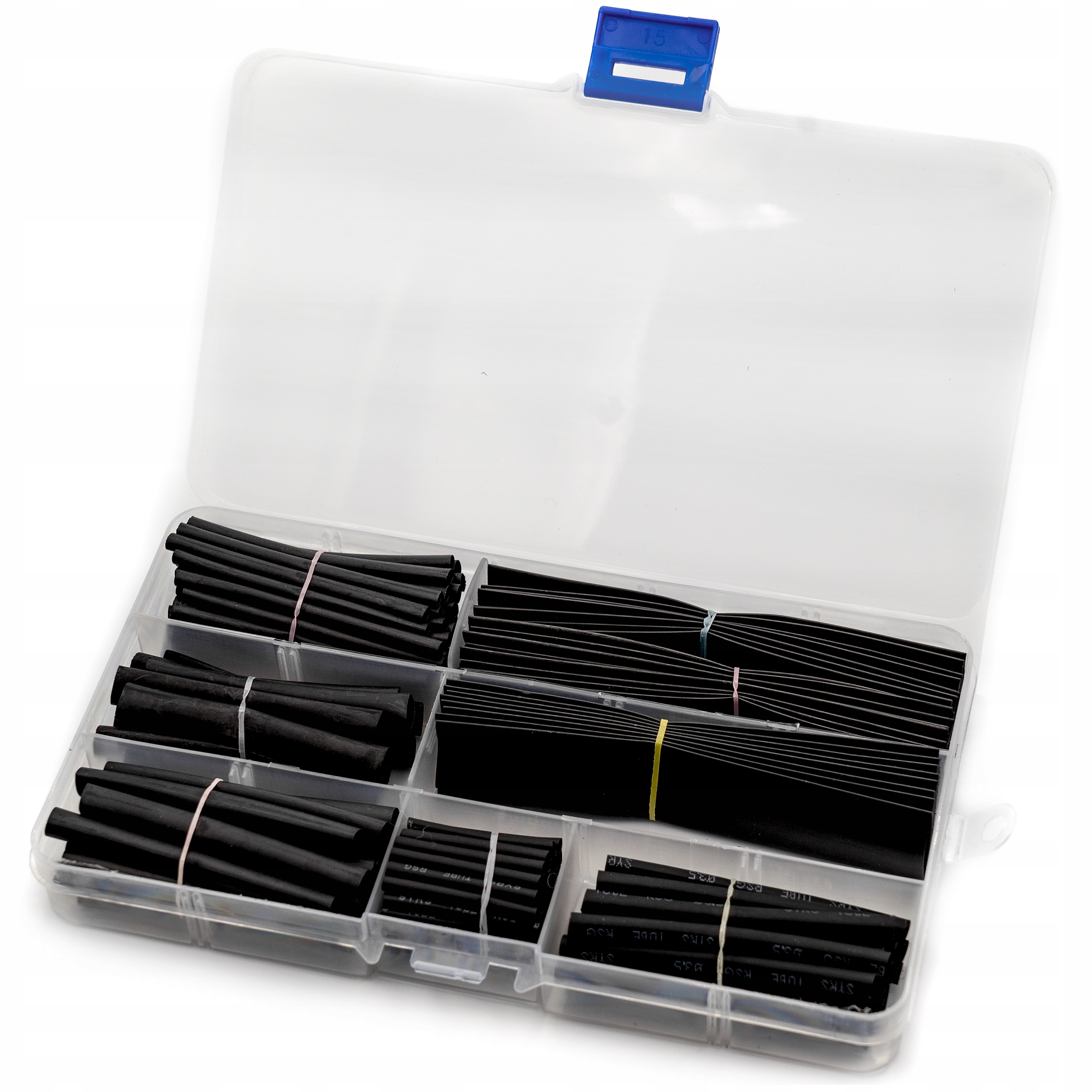 Zestaw 150 czarnych rurek termokurczliwych