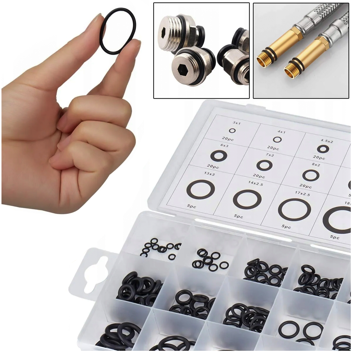 ORINGI USZCZELKI GUMKI ZESTAW ORINGÓW KASETKA 225