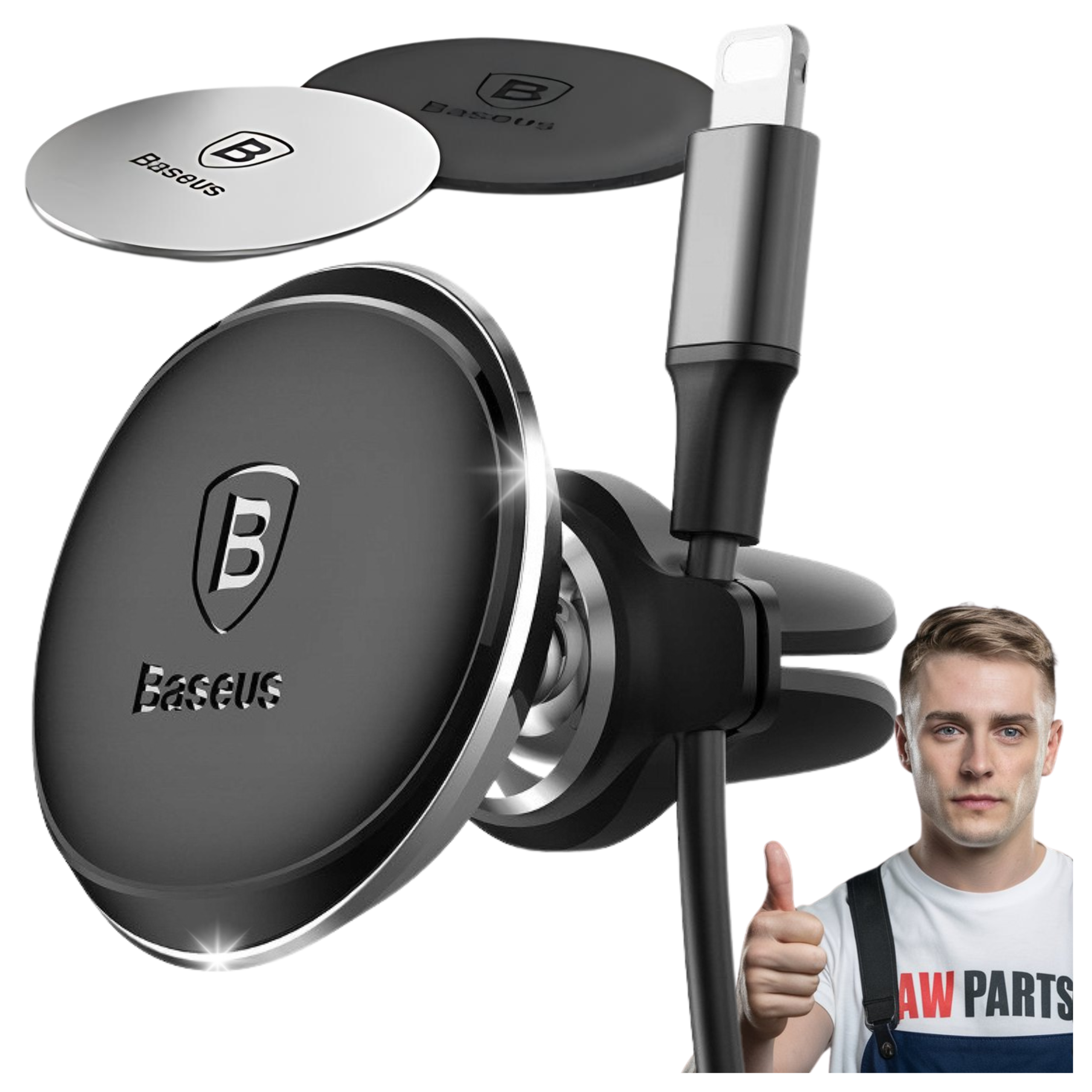 BASEUS UCHWYT SAMOCHODOWY MAGNETYCZNY Na Telefon Do Auta Kratki Smartphone