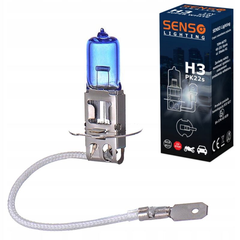 1x ŻARÓWKA H3 12V 55W E4 KSENON ZIMNY BIAŁY