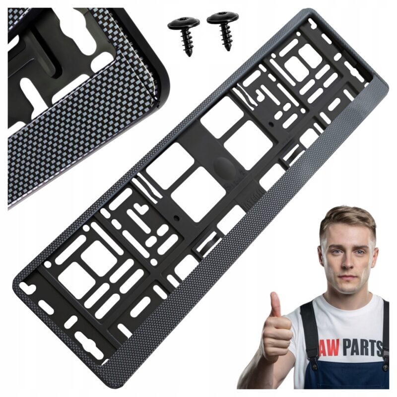 Ramka Tablicy Rejestracyjnej Foliowana HP Karbon Czarna