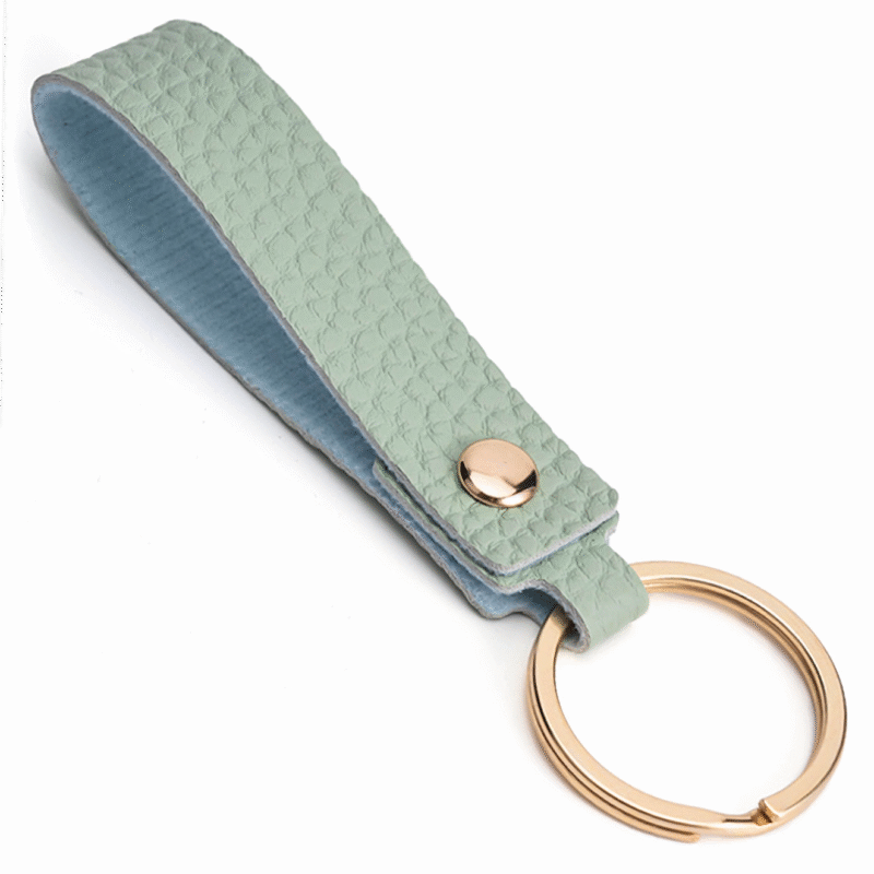 SKÓRZANY BRELOK ZAWIESZKA SMYCZKA KLUCZY AUTA MINIMALISTYCZNY MIĘTOWY