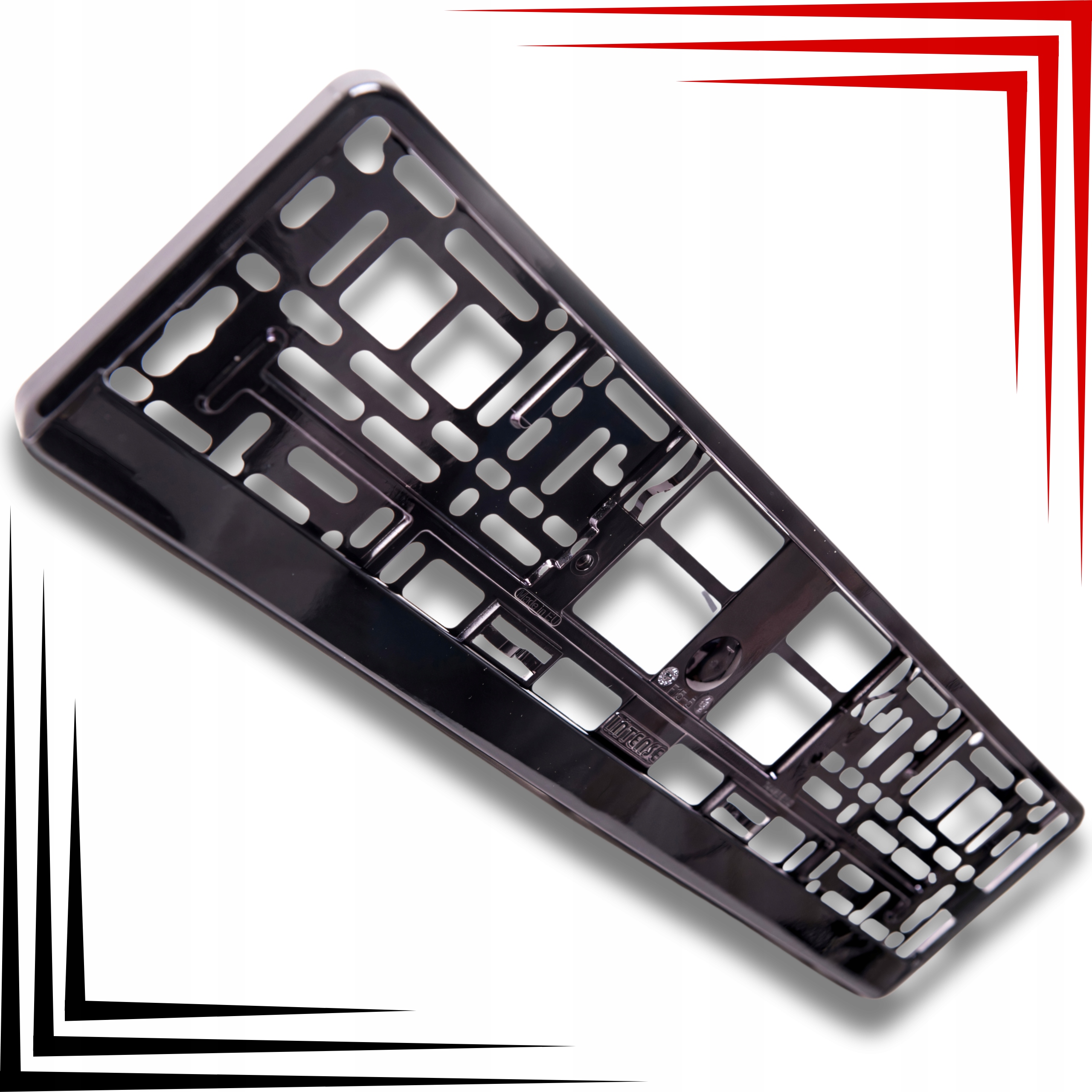 Ramka Tablicy Rejestracyjnej Metalizowana Czarna - obrazek 2