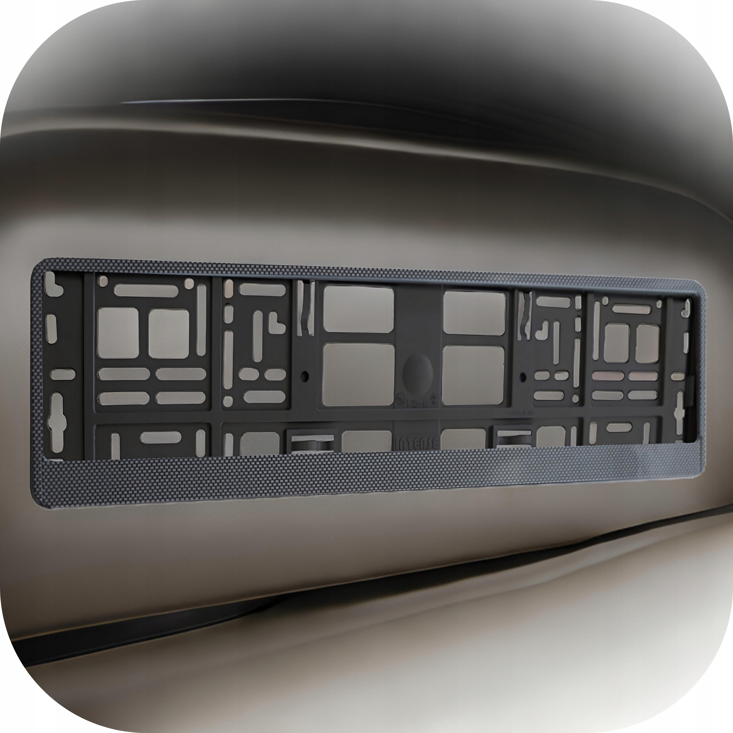 Ramka Tablicy Rejestracyjnej Foliowana HP Karbon Czarna - obrazek 3