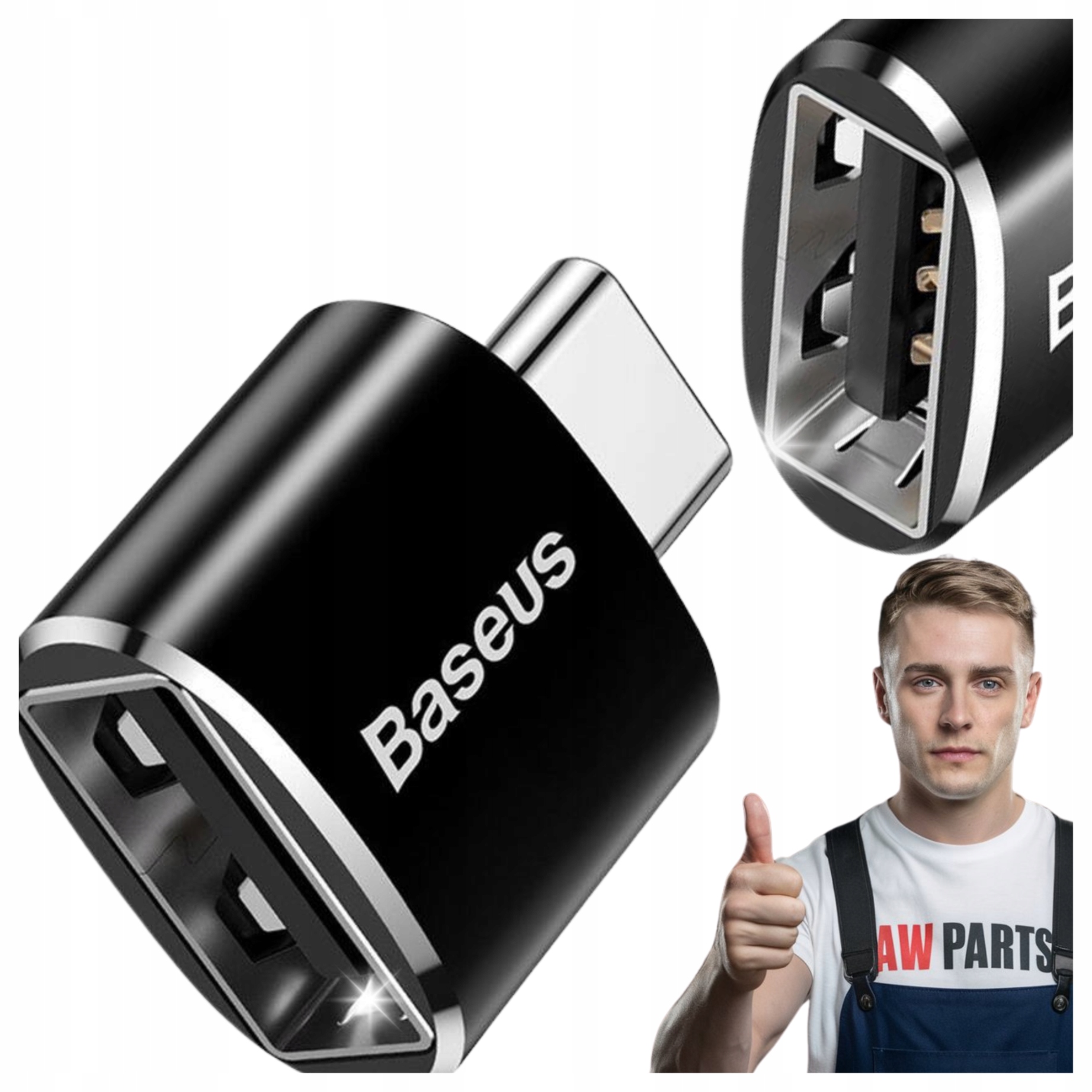Adapter Przejściówka OTG z USB-C Do USB 2.4 A Baseus